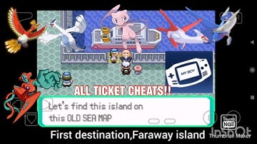 How to reach Faraway Island,Southern Island,Birth Island and Navel Rock in Pokemon Emerald.