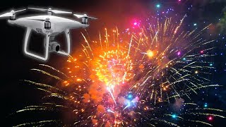 Flying Drone Into Fireworks!