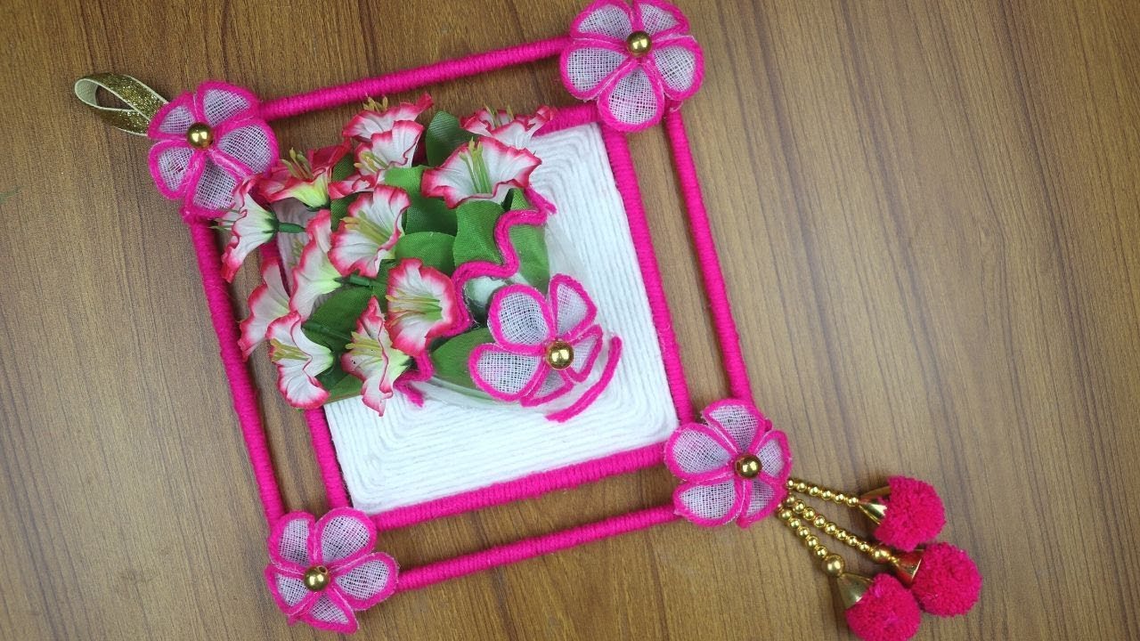 DIY Wall Hanging Flower Vase Flower Vase Making Idea Best reuse