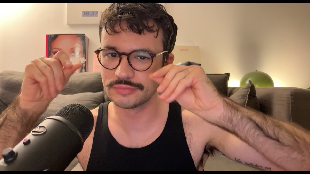 asmr hands & mouth sounds only — close, slow male whisper