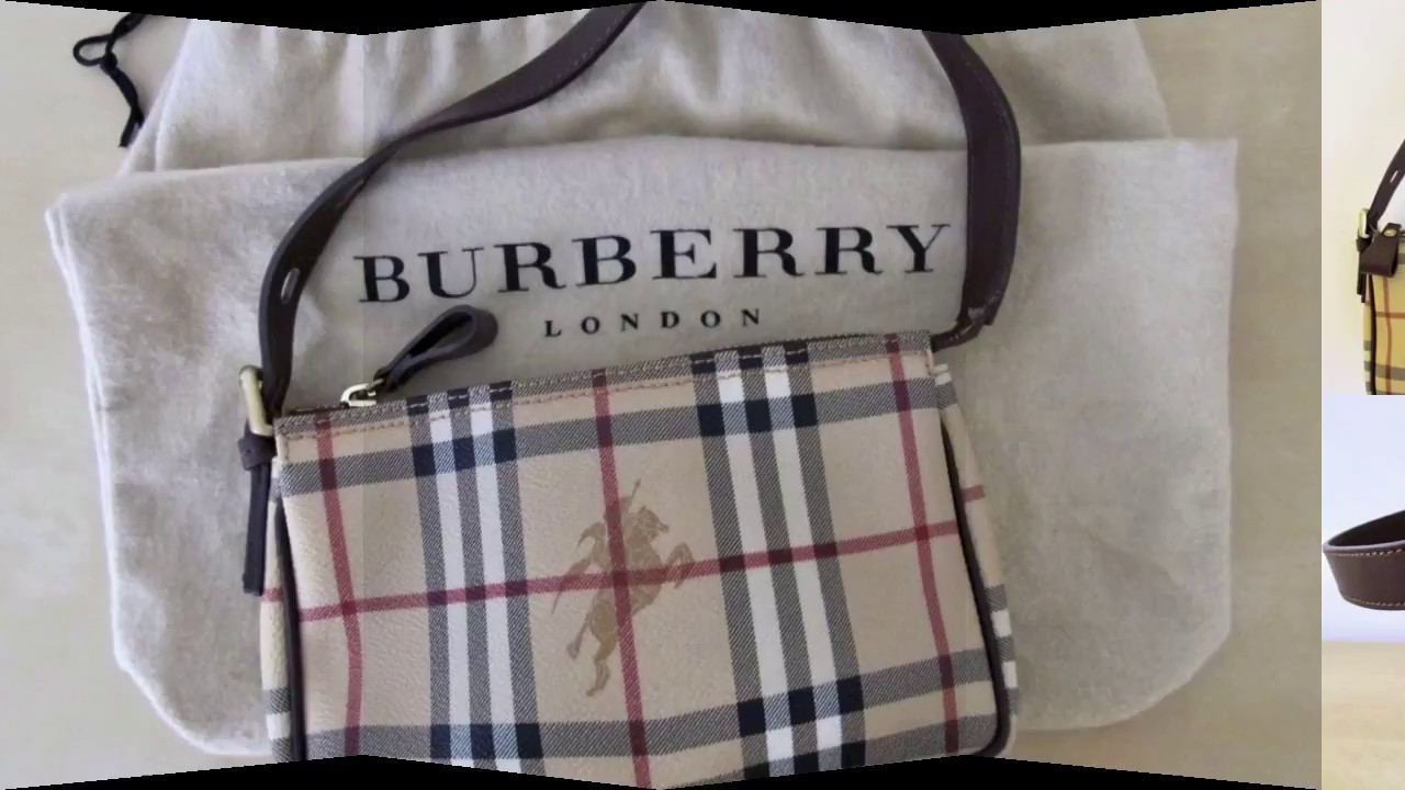 320 Burberry Small Nova Check Canvas & Leather Pouch Baguette Shoulder Bag  Handbag - YouTube