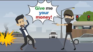 Brian Gets Robbed English Story Basic English Communication