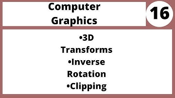 3D Transforms in Computer Graphics in Hindi Urdu | Inverse Rotation | Clipping Lecture 16