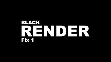 Blender 3D - A Fix for Render is all Black
