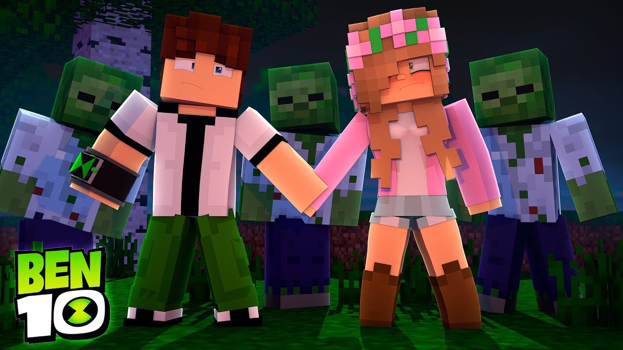 BEN10 AND LITTLE KELLY ARE SURROUNDED BY ZOMBIES | Minecraft Little Kelly