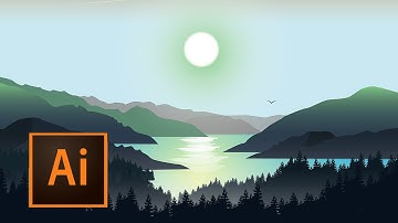 Day To Night Landscape Vector Art - Illustrator Tutorial - Hướng Dẫn Ngày Sang Đêm Vector Art - P1