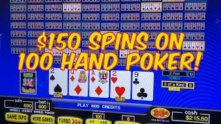 HAVE WE LOST OUR MINDS?! $150 AND $60 SPINS ON 100 HAND SUPER TIMES PAY VIDEO POKER! screenshot 4