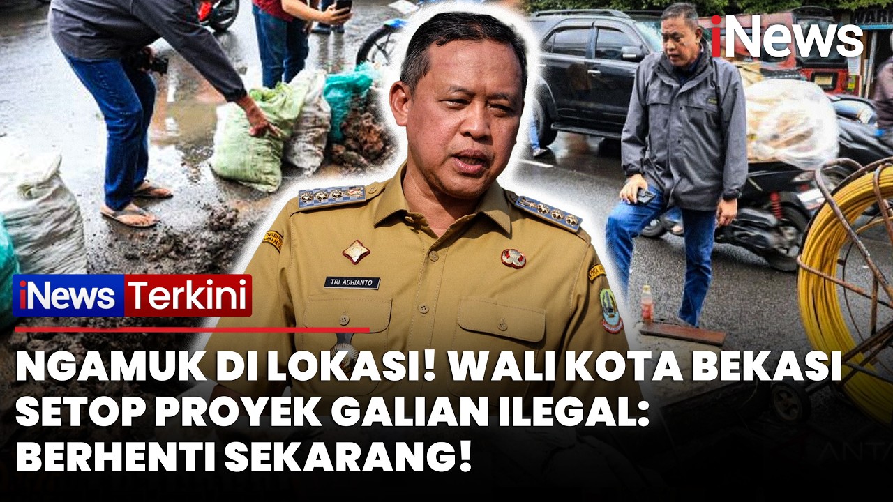 Wali Kota Bekasi Murka! Proyek Galian Kabel Optik Tak Berizin Disetop di Tempat | iNews Terkini