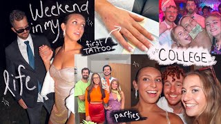 weekend in my life in COLLEGE (getting my FIRST tattoo, halloweekend, & parties)