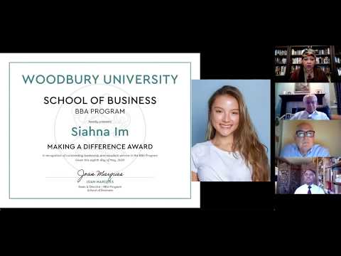 Woodbury School of Business Spring 2020 Awards Ceremony