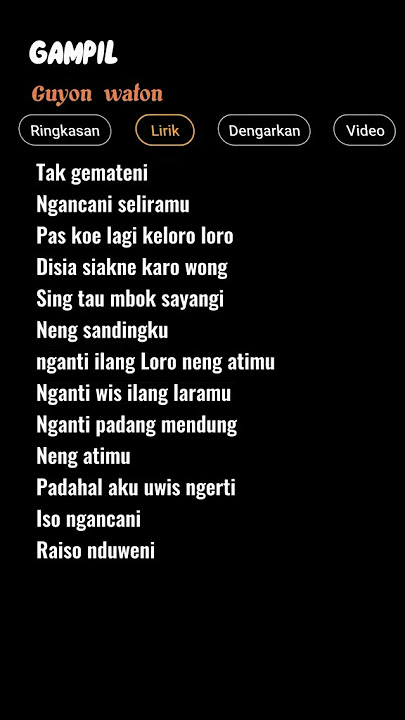 Lirik lagu Gampil Guyon waton