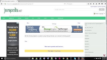 All the String objects created using String literals are stored in String pool? - javapedia.net
