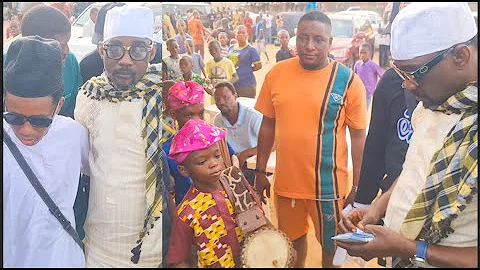 See How This Small Boy from Agege  Welcomes Pasuma with His Talking Drum to Small Doctor’s Event