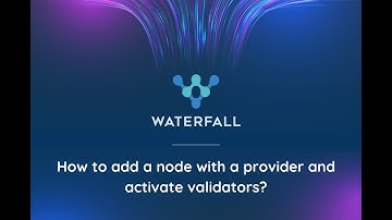 How to add a node with a provider and activate validators