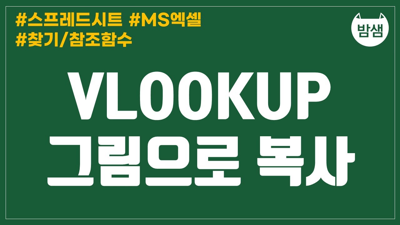 [밤샘_엑셀] 8-2. 찾기참조함수① VLOOKUP / 그림으로 복사