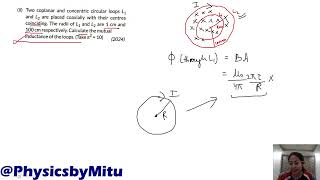 Two coplanar and concentric circular loops L1 and L2 are placed coaxially with their centres.