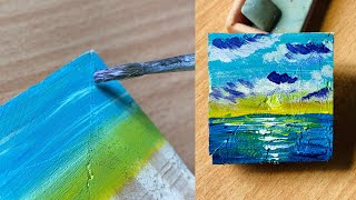 Admirable Landscape Painting1Minute Painting Tutorial Day Wooden Block