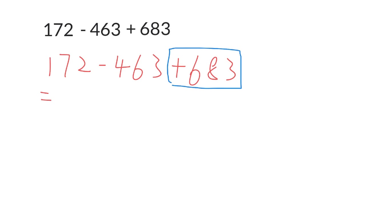 三下加減混合計算 Youtube