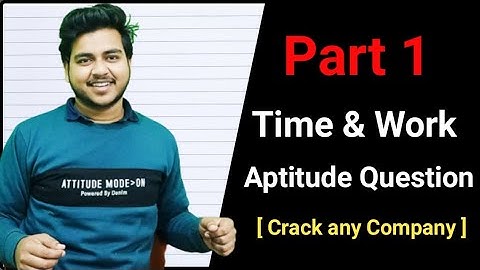 Aptitude Question  | Part 1 | Time and Work | Short Trick | Crack All Competitive Exam |
