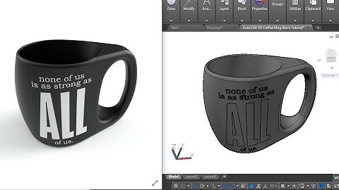Making 3D Coffee Mug (Black) in AutoCAD | AutoCAD 3D Modeling & Rendering Tutorial
