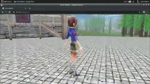 JavaScript WebGL 3D Engine - Roaming the village.