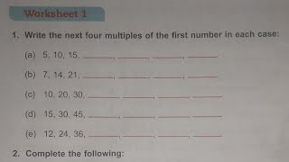 Dav Public School Class 5 Math Unit 3 Worksheet 1 || Multiples And Factors|| @madhubanclasses