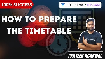 How to Prepare the Timetable | Target IIT-JAM 2021 | Prateek Agarwal