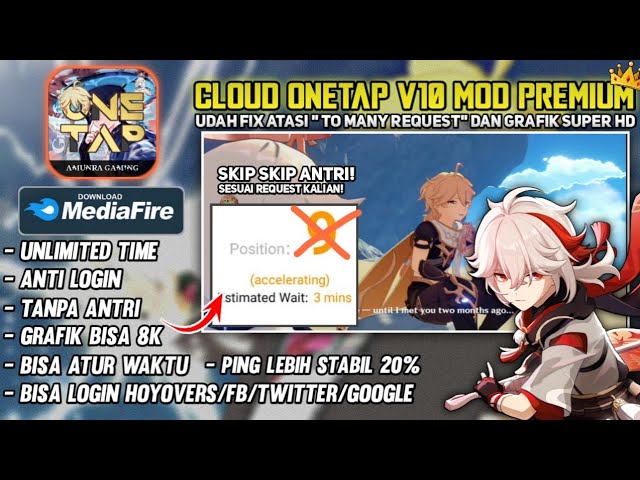 Cloud OneTap Mod Premium Unlimited Time, Grafik 2K, Skip Antri Dan Bisa di  Install Android 11+ 