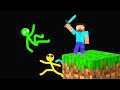 Only One Block Can Help Stickman In Minecraft