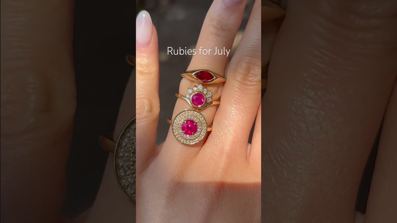 Ruby engagement rings for the month of July 