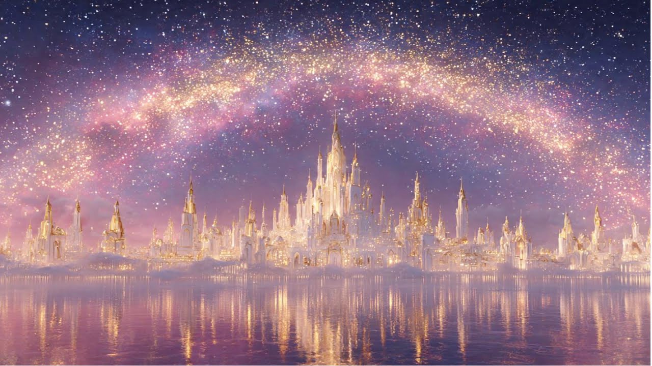 4K Celestial Palace of Light | Fireworks of Heaven (Pink-Gold Fantasy City)