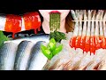 ASMR RAW SEAFOOD *SHRIMP, KONOSIRUS PUNCTATUS, SEA GRAPES 전어회, 생새우, 바다포도먹방 EATING SOUNDS MUKBANG 咀嚼音