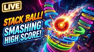 Stack Ball Live Gameplay! 🔴 Reaching High Level & Breaking Records | Endless Helix Jump screenshot 3