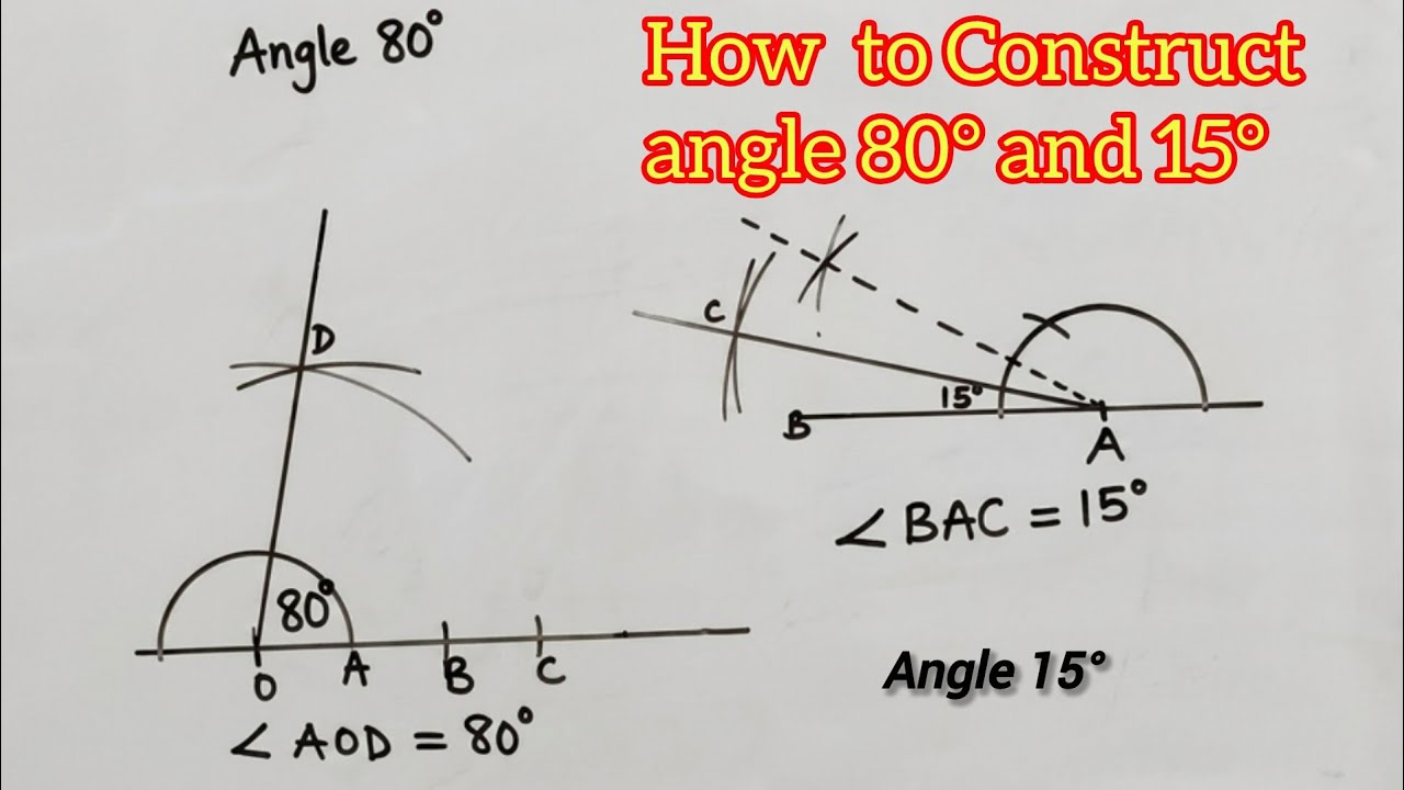 HOW TO CONSTRUCT ANGLE 80° || GEOMETRIC CONSTRUCTION || Menalights tv ...