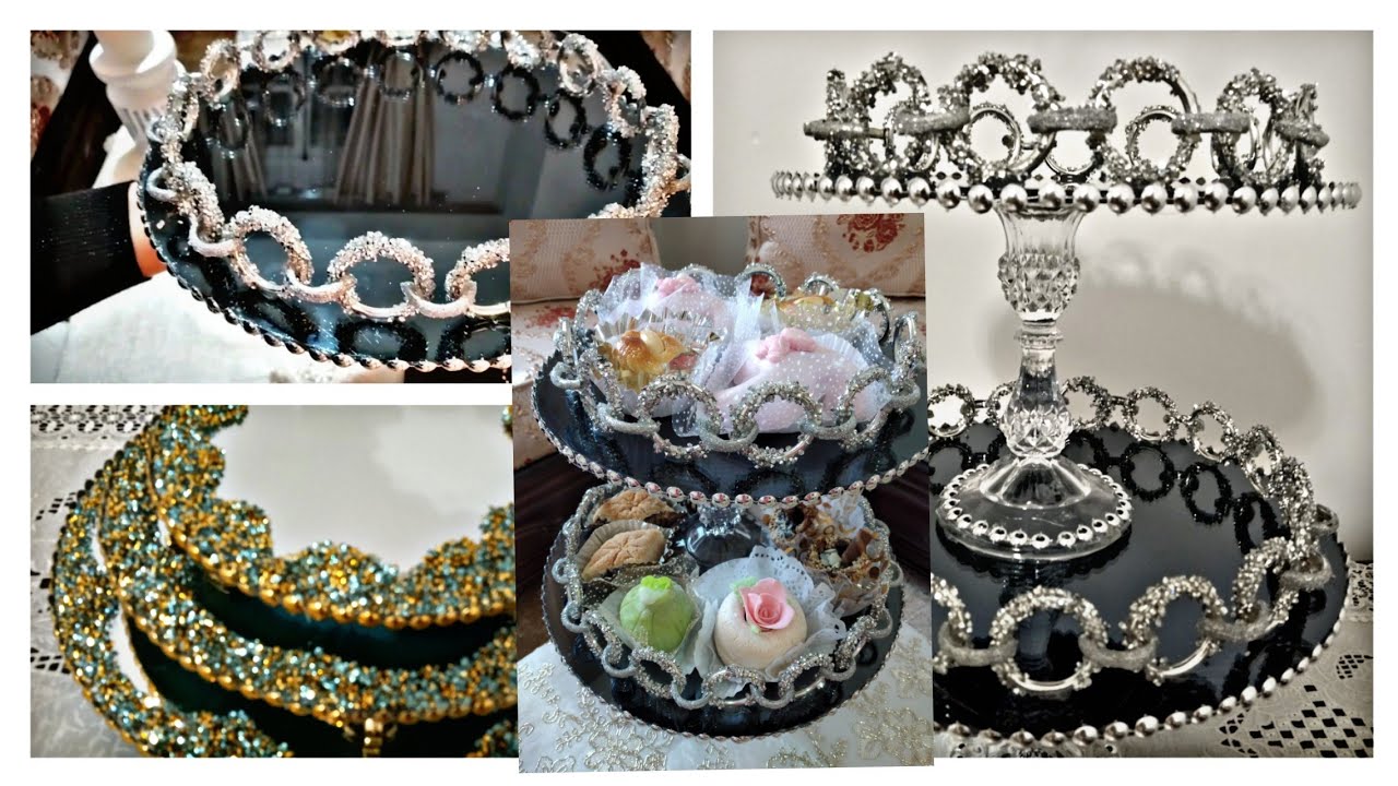 Plateaux miroirs/ présentoir à gâteaux prestige/صينيات اكسيون بالكافيار/ بلاطو  الحلوى الراقي جدا💗
