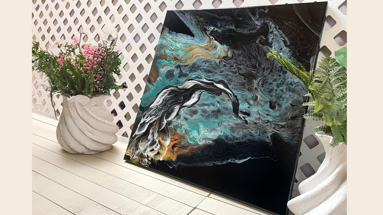 Swipe Technique - Acrylic art painting | Flow acrylic painting # ...