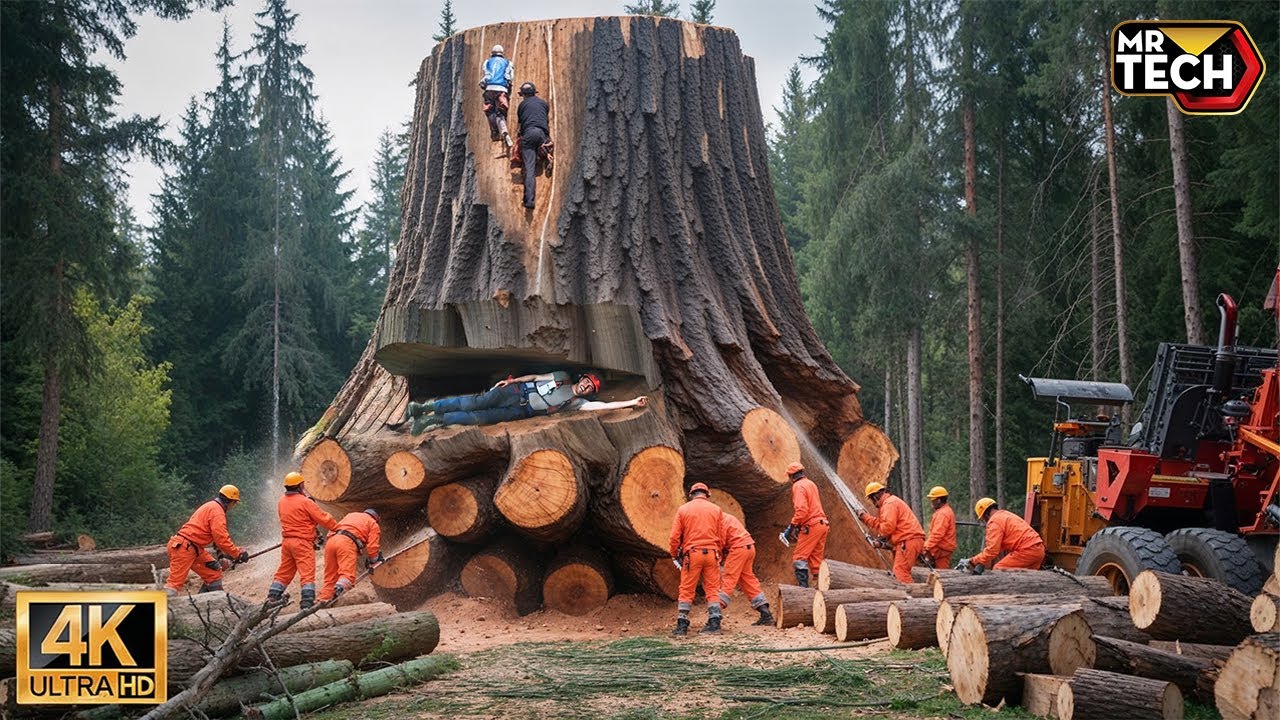 Extreme Dangerous Fastest Big Chainsaw Cutting Tree Machines | Monster ...