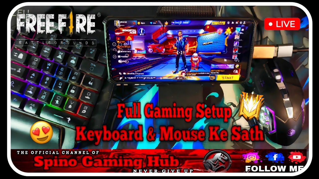 🤯 Best Keyboard & Mouse FF Mobile Gaming Setup 📲🖱️⌨️| Spinogaminghub| 