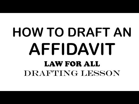 How to Draft an Affidavit | Law Lessons | Drafting Series
