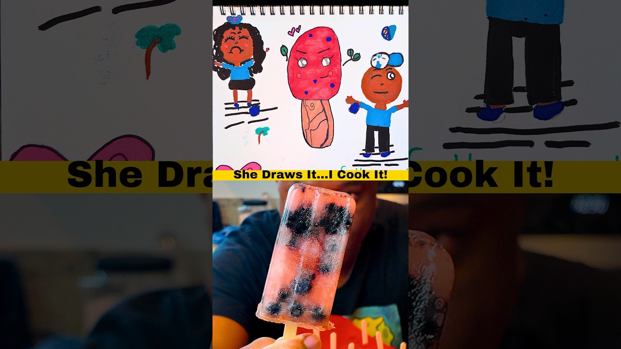 She Draws It. I Cook It. (Sparkling Water Berry Popsicle)