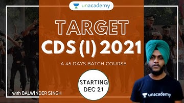 TARGET CDS 2021 - 45 Days Practice Batch Promo | CDS 1 2021 Online Batch | Balwinder Singh