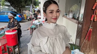 LIVE Street Café - Welcome Family 🤗 Ploysai Coffee Lady in Bangkok Thailand - Thai Street Food