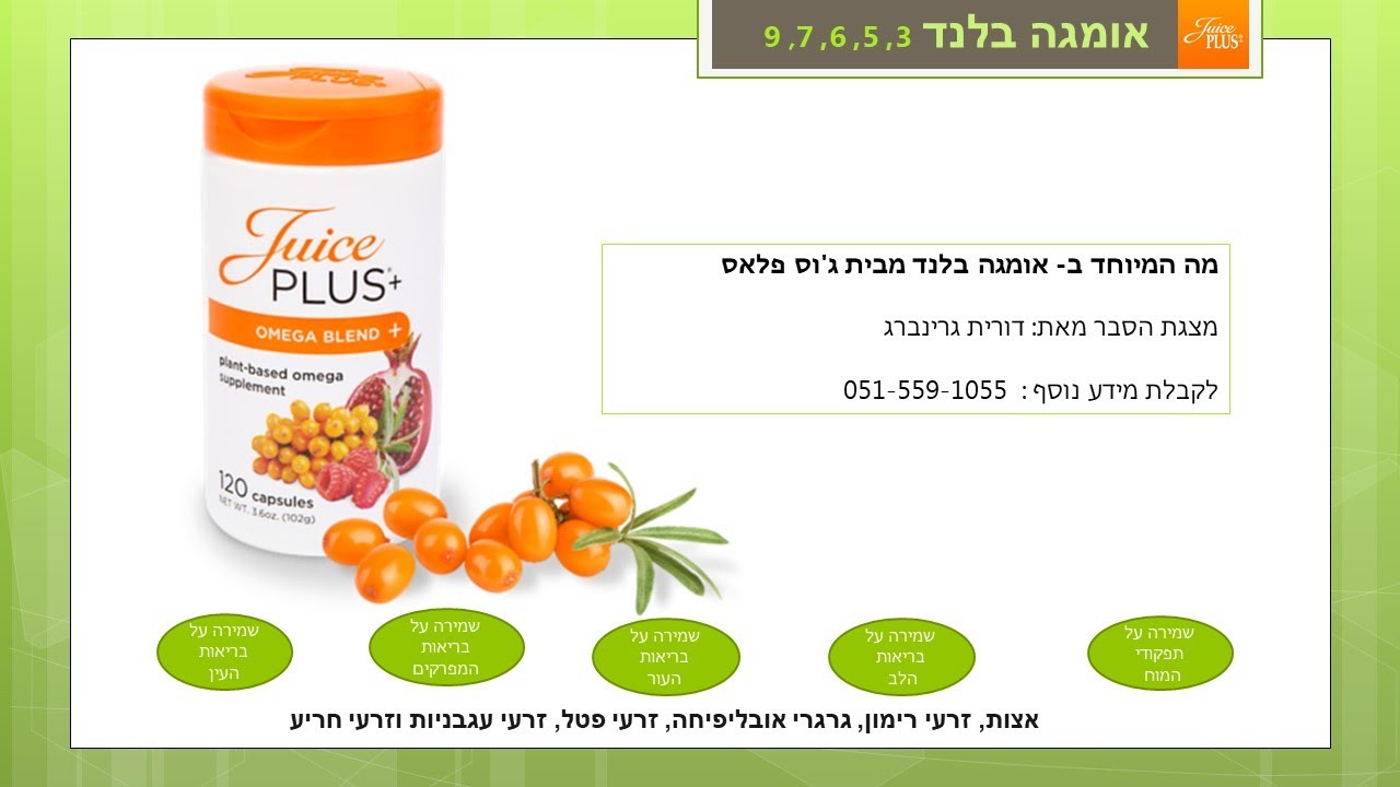 אומגה בלנד OMEGA BLEND מבית ג'וס פלאס, כמוסות שמן אצות וזרעים