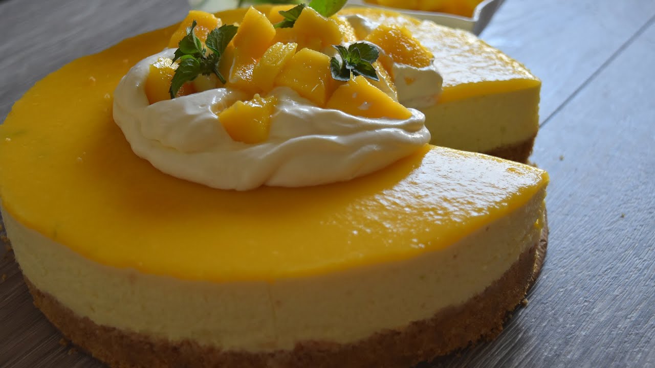 Mango Cheesecake Recipe - YouTube