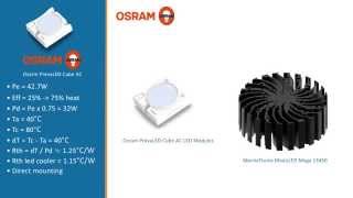 Osram PrevaLED Cube AC LED module - how to select the correct LED cooler - thermal calculation