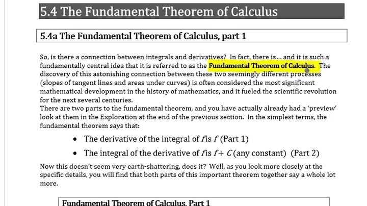 Fundamental Theorem of Calculus Part 1 ('FTC') • [6.4a-1] AP CALCULUS