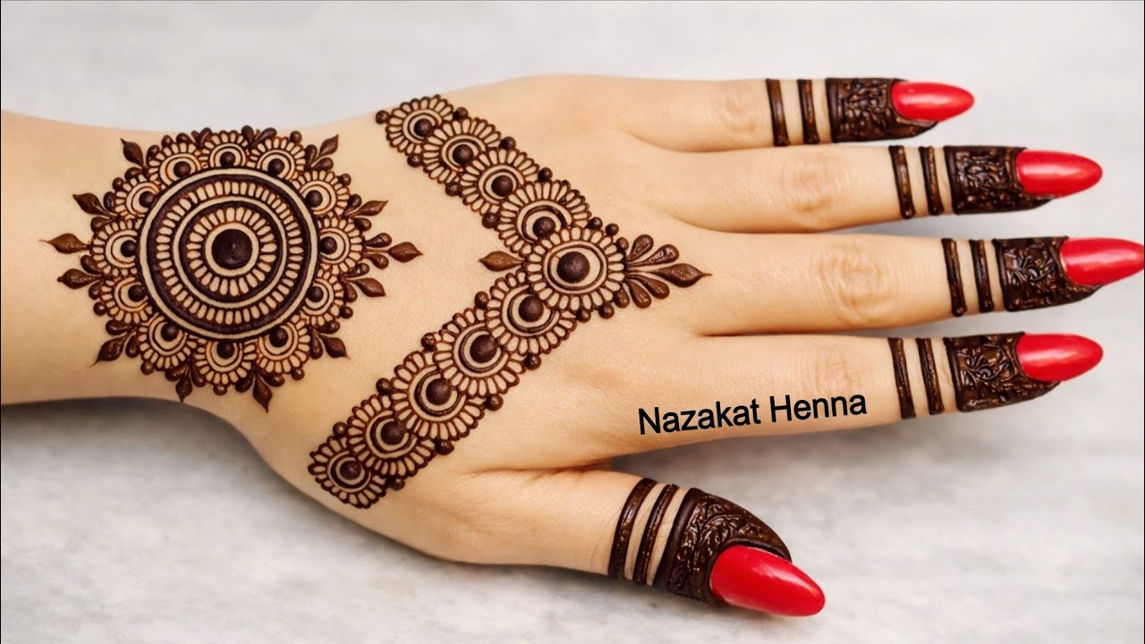 Easy Mandala mehndi design backhand | Top mehndi designs | trending mehndi | mehandi | Mehndi cone 