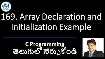 169. Array Declaration and initialization example | C Programming in Telugu