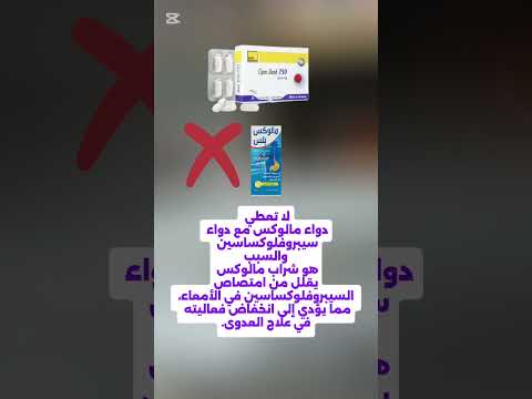 تداخل دوائي معلومة طبية سيبروفلوكساسين مالوكس مضاد حيوي مضادات الحموضة امتصاص الدواء