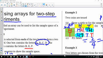 Yr 9 Ex 9D Using arrays for two step experiments